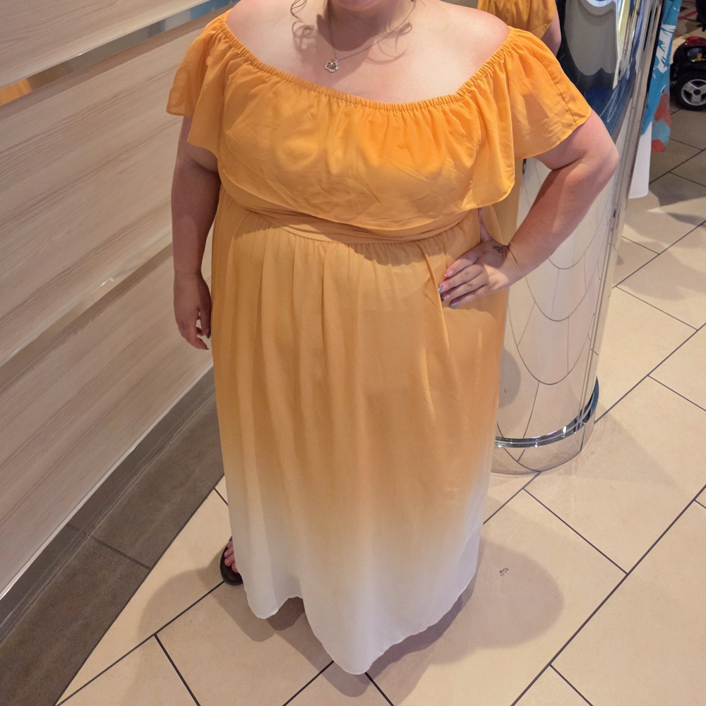 Lane Bryant Strapless Yellow Ombre Dress